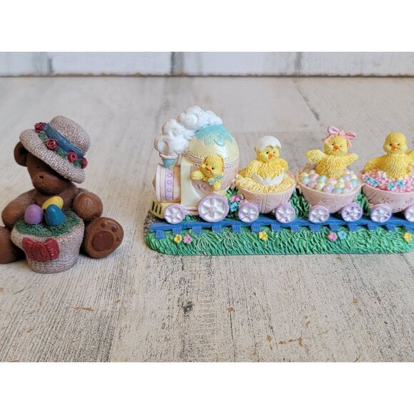 Variety Easter train chick bear eggs Village accessory Decor spring - Picture 3 of 7